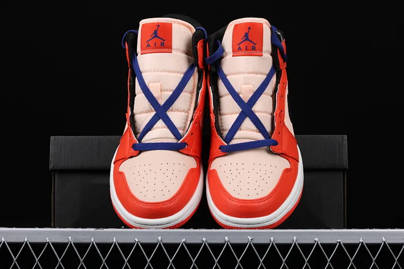 All Categories Air Jordan Jordan Series Basketball Shoes Air Jordan 1 Mid Air Jordan 1 Mid GS Blue Orange Buckle China Full First Layer Authentic Standard 852542-800